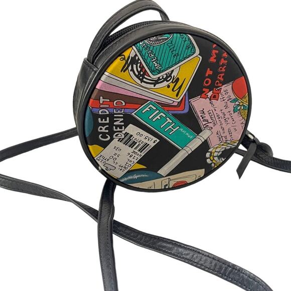 Nicole Miller Handbags - Vintage Nicole Miller Bag Shopaholic New York 1991 Vintage Round Mini Crossbody